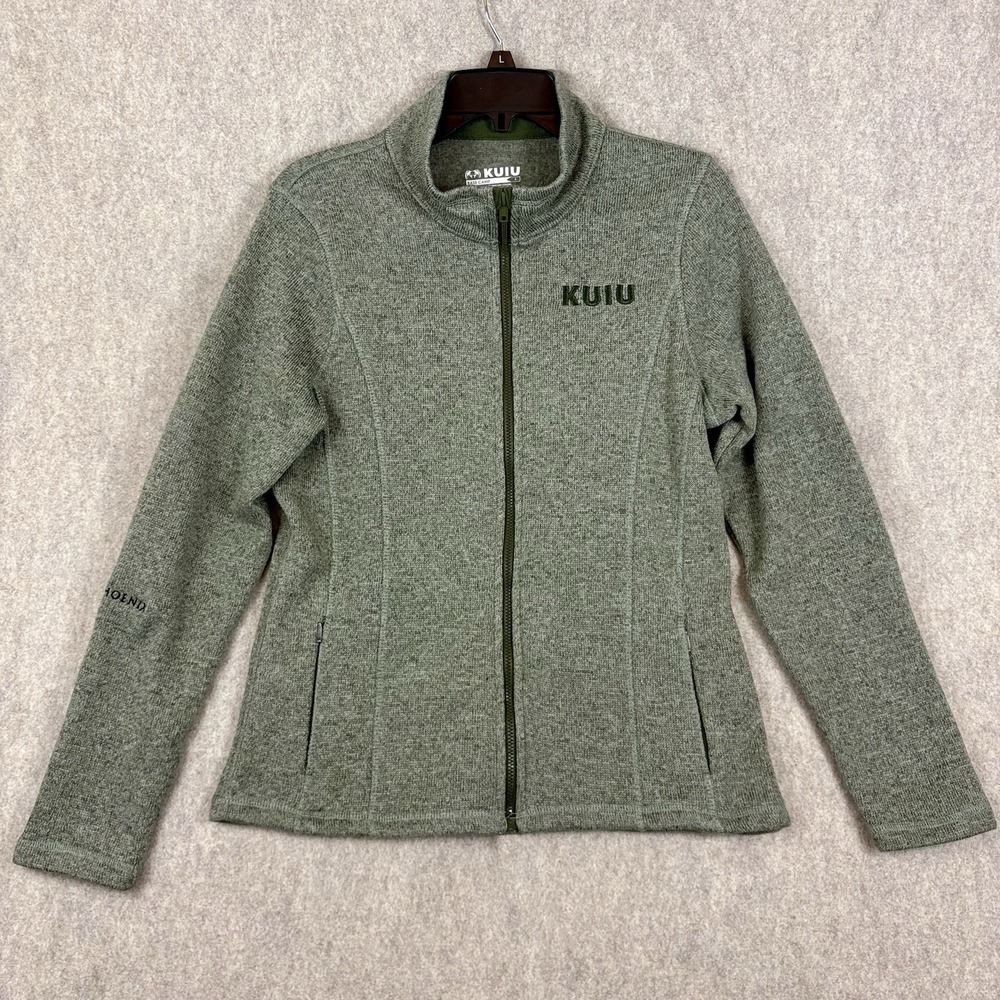 KUIU Women's Large Base Camp High Loft Sweater Fleece Full Zip Jacket Green